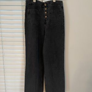 Reformation - wide leg button up denim jeans